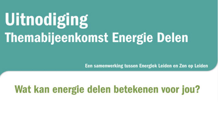 Uitnodiging Thema-avond Energie Delen